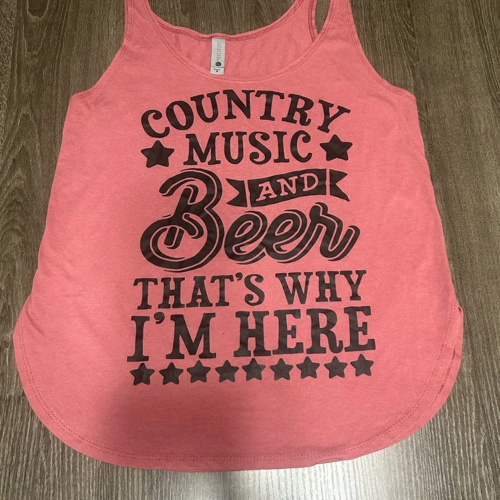 Pink‎ Country Music Tank Top Womens Medium Summer Festival Concert Western South
